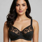 Beige Embroidered Underwire Bra - Floral Lace Full Coverage Support Bra