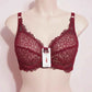 Luxury Deep  Floral Lace Bra - Full Coverage Comfort Bralette