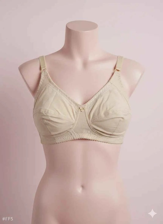Premium Pure Cotton Non-Padded Everyday Bra - High Support & Full Coverage