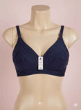 Ladies Embroidered Cotton Bra - Full Coverage Non-Wired Bralette