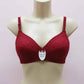 Premium Maroon Embroidered Cotton Bra – Non-Padded & Wireless Daily Comfort