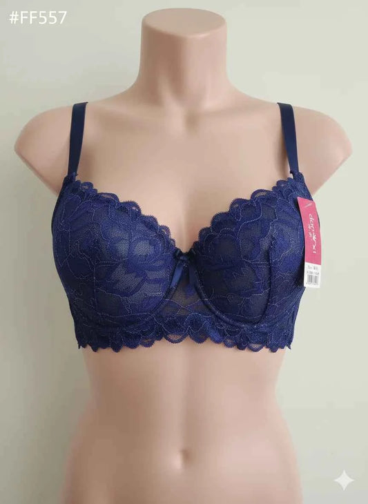 Deep Plum Fancy Lace Bra for Women – Padded Support with Premium Finish