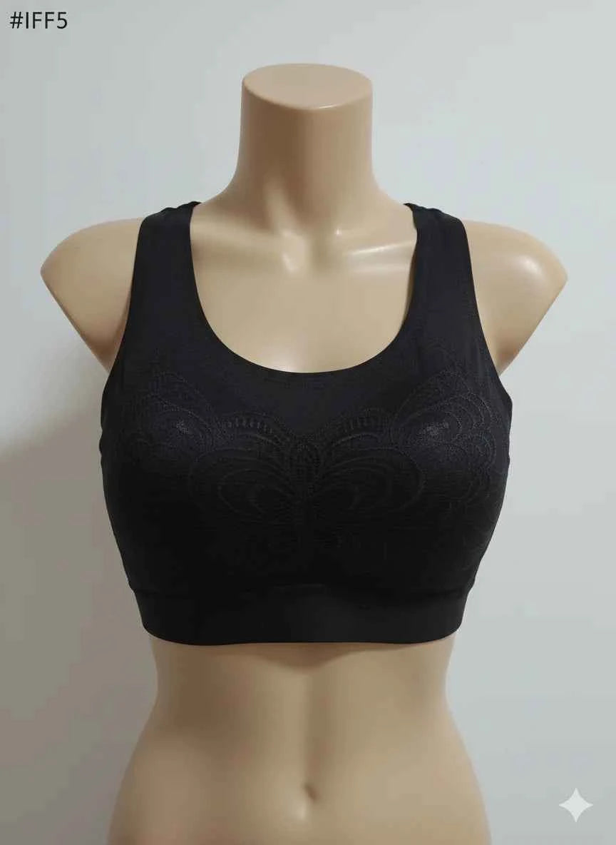 Non-Wired Wireless Lace Bralette – Soft Cotton-Blend Stretchable Air Bra