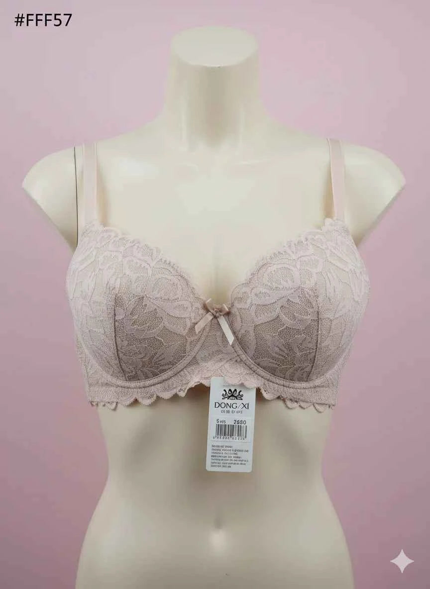 Deep Plum Fancy Lace Bra for Women – Padded Support with Premium Finish