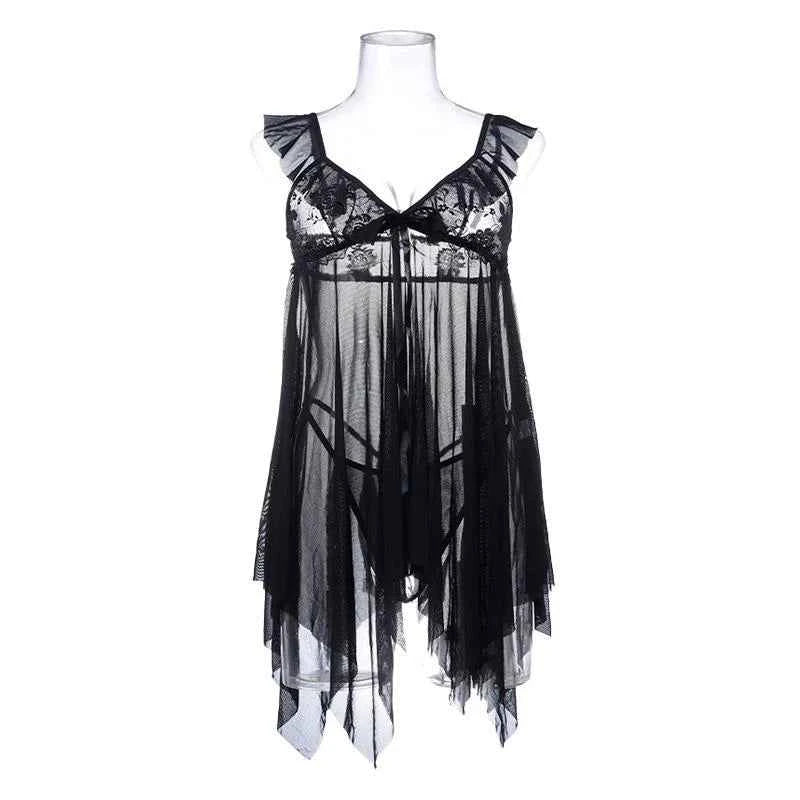 Women's Sexy Mesh See-through Lingerie Nightgown