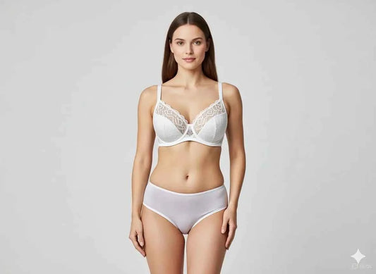 Elegant Black Lace Underwire Bra and Hipster Panty Set